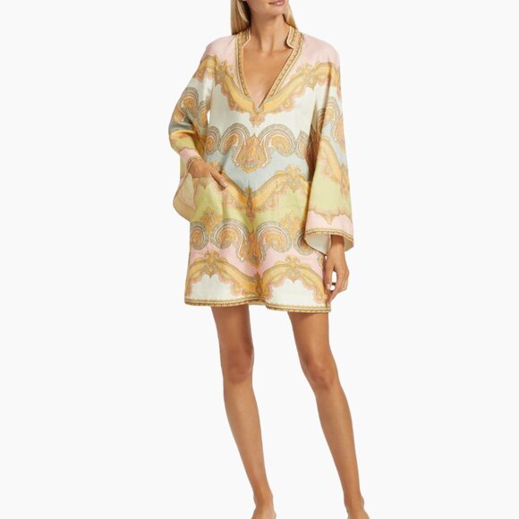 Zimmermann Maxine Paisley Linen Tunic Mini dress - Picture 1 of 15